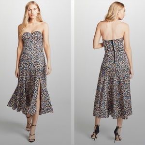 Veronica Beard Annika Floral Silk Midi Dress